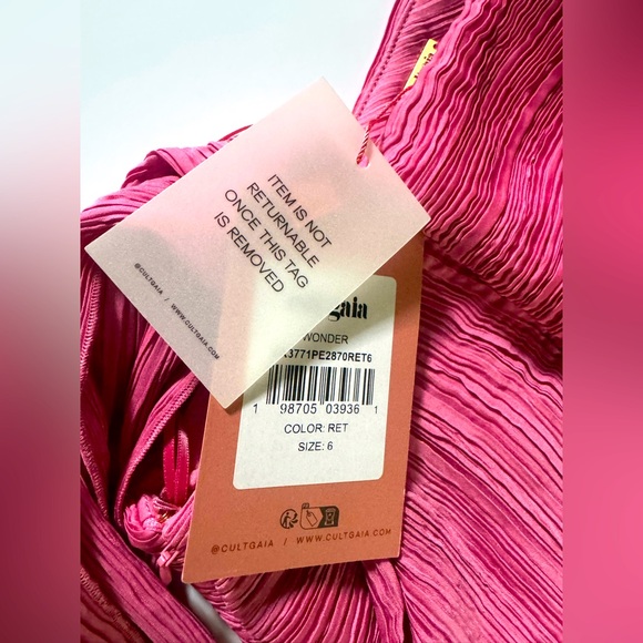 Cult Gaia Pink One-Shoulder Ruched Cocktail Dress - Picture 4 of 6